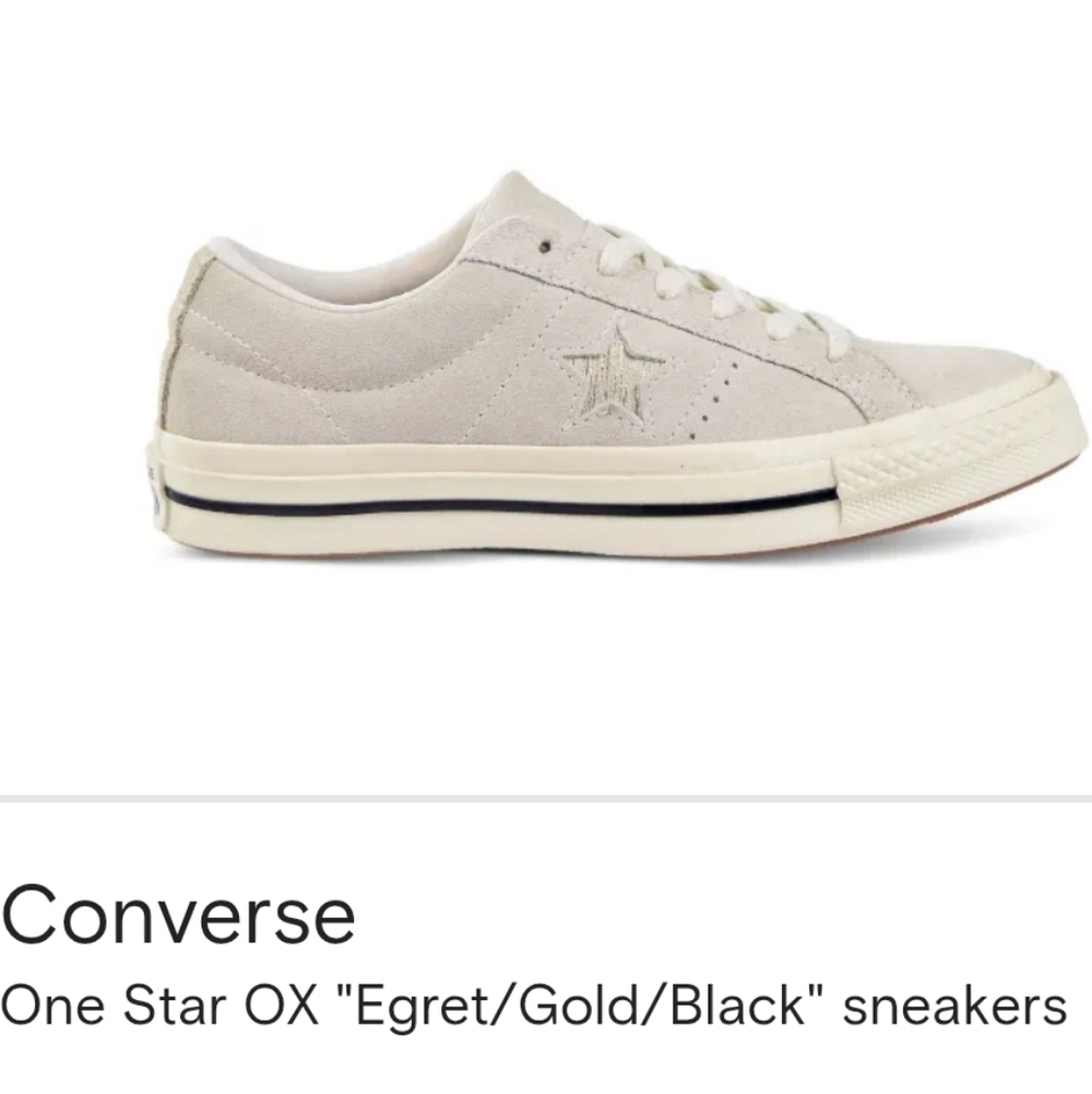 ConverseOne Star OX "Egret/Gold/Black" sneakers 8us Women/6 Men Like New